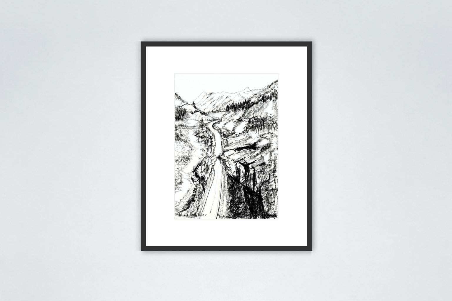 Above and Under, 2024, charcoal on paper