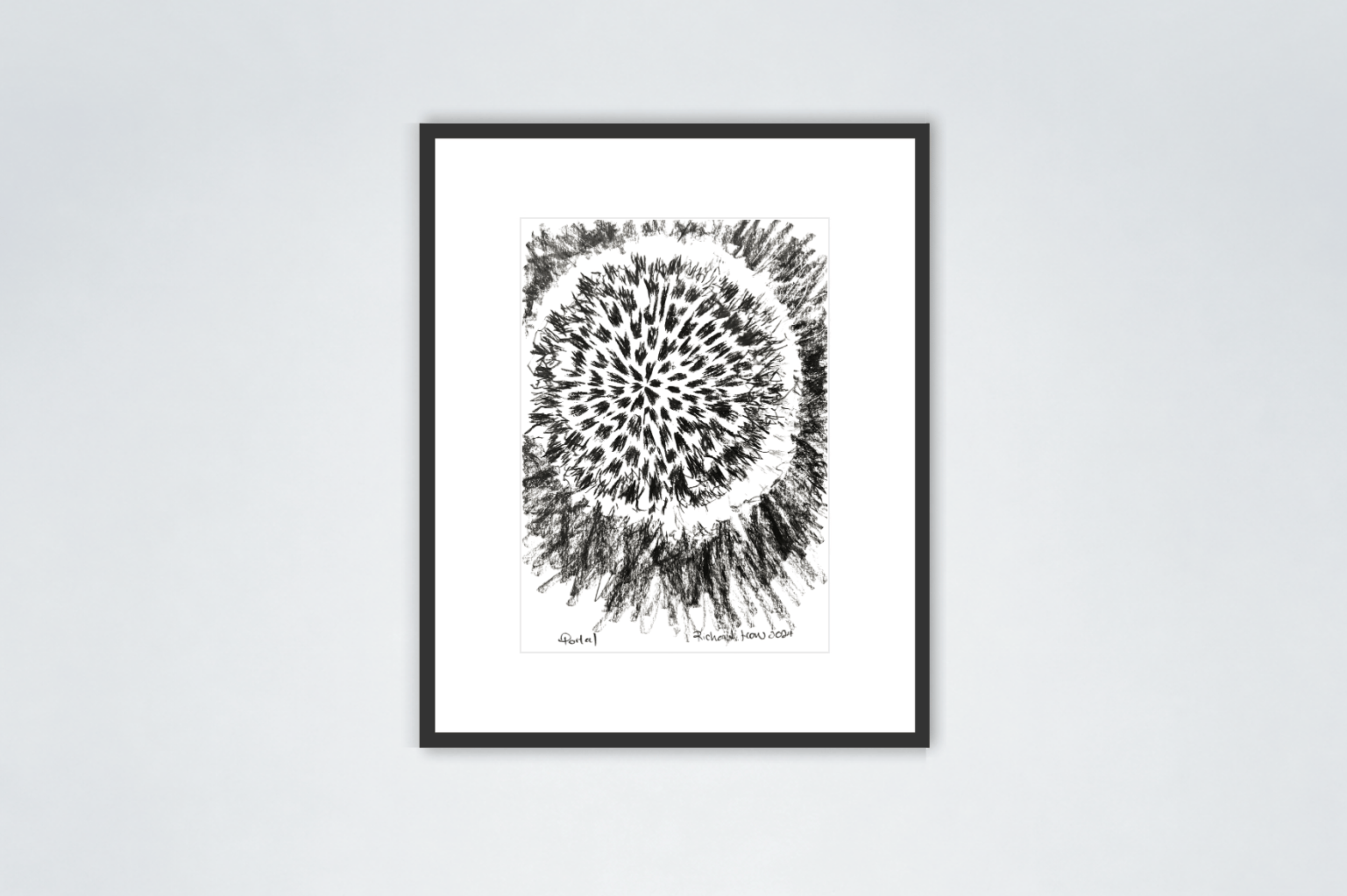 Portal, 2024, charcoal on paper