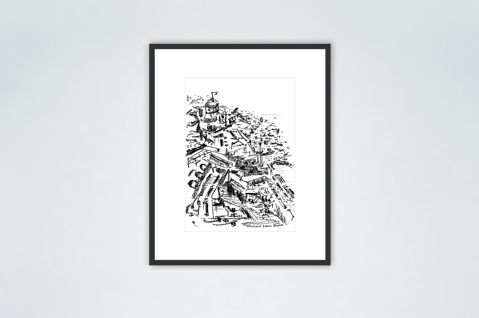 Santorini, 2024, charcoal on paper