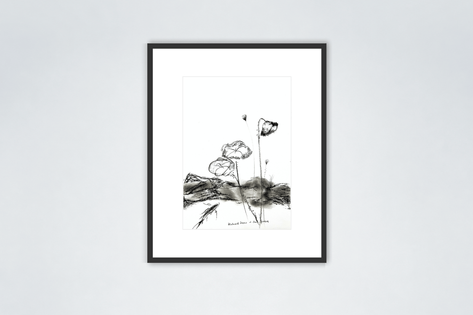 Silent Companions, 2024, charcoal on paper
