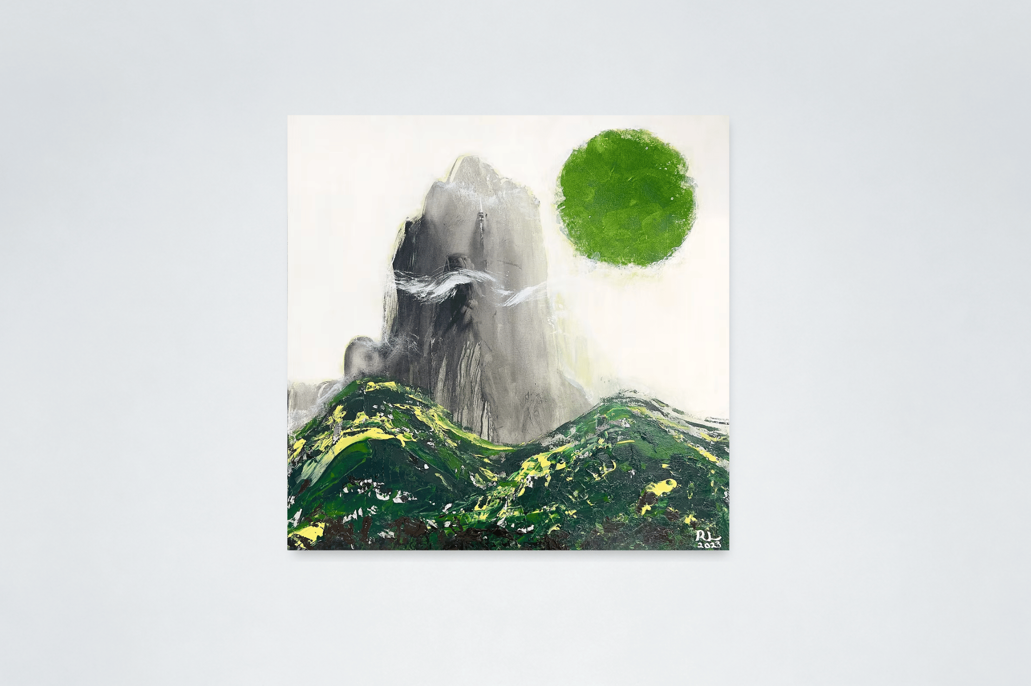 In the Light of the Verdant Moonrise, 2023, acrylic and pastel on canvas